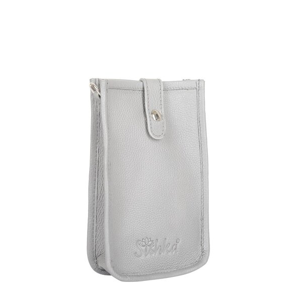 Leather Crossbody Grey Phone Sling Wallet Bag–Small Shoulder  Bag for Daily Use - Picture 6 of 10